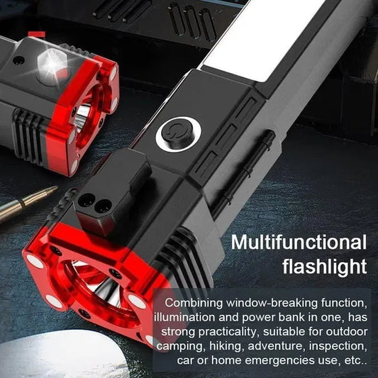8 in 1 Portable Rechargeable Torch LED Flashlight- JN KART